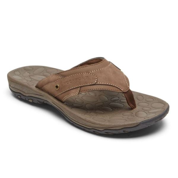 ROCKPORT MEN'S HAYES THONG SANDAL-TAN