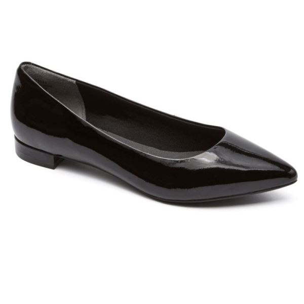 ROCKPORT WOMEN'S TOTAL MOTION ADELYN BALLET FLAT-BLACK PATENT