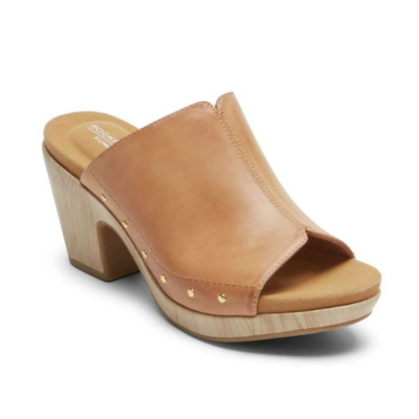 ROCKPORT WOMEN'S VIVIANNE SLIDE SANDAL-HONEY STUDDED