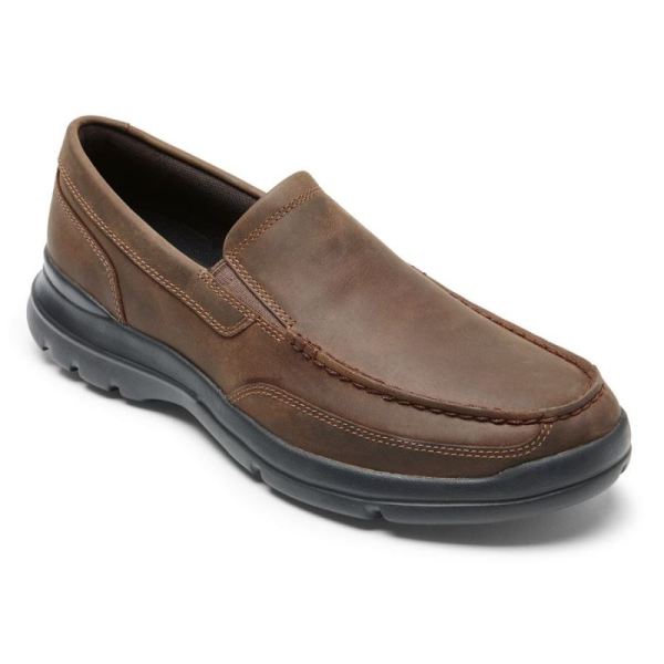 ROCKPORT MEN'S JUNCTION POINT SLIP-ON-CHOCOLATE