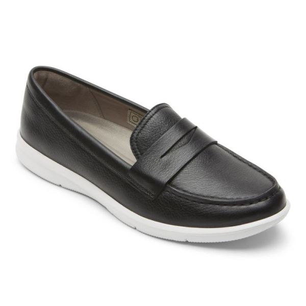 ROCKPORT WOMEN'S AYVA WASHABLE PENNY LOAFER-BLACK