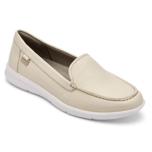 ROCKPORT WOMEN'S AYVA WASHABLE LOAFER-VANILLA WASHABLE LEATHER