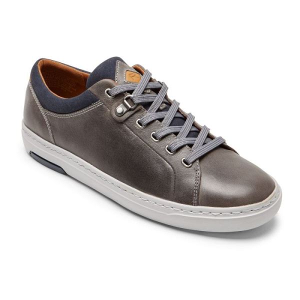 ROCKPORT MEN'S PULSETECH CUPSOLE SNEAKER-STEEL GREY LEATHER