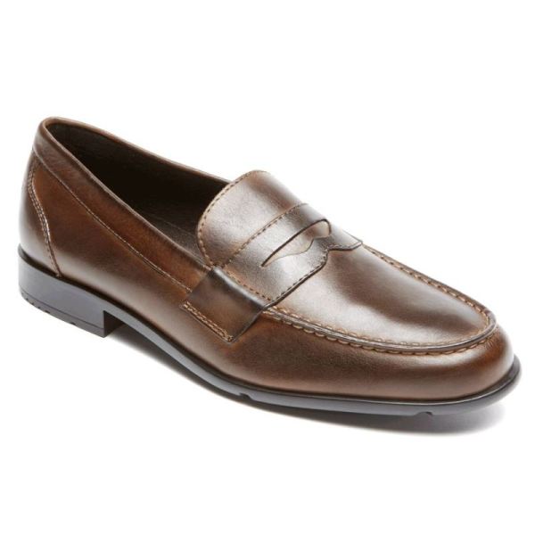 ROCKPORT MEN'S CLASSIC PENNY LOAFER-DARK BROWN - Click Image to Close