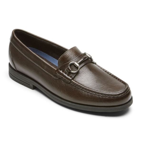 ROCKPORT MEN'S PRESTON BIT LOAFER-TUMBLED JAVA