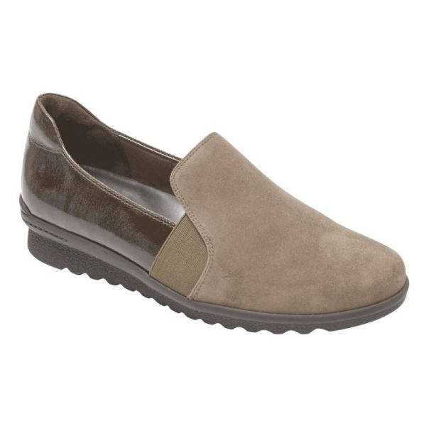 ROCKPORT TRUFLEX CHENOLE SLIP-ON-OLIVE GREY SUEDE - Click Image to Close