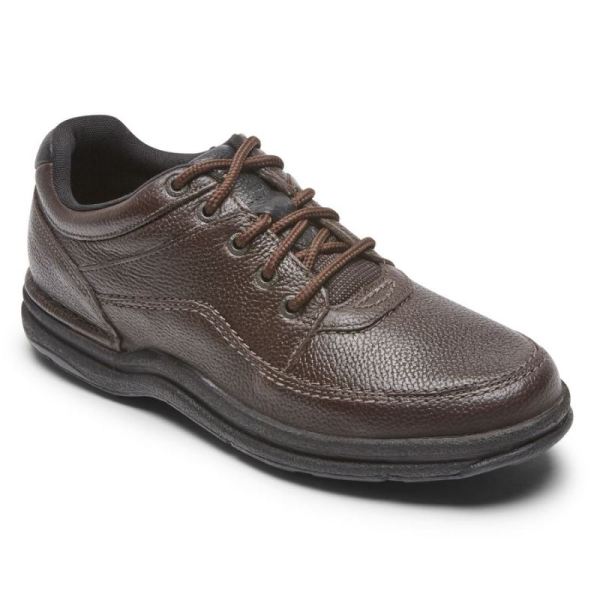 ROCKPORT WORLD TOUR MEN'S CLASSIC SHOE-BROWN TUMBLED - Click Image to Close