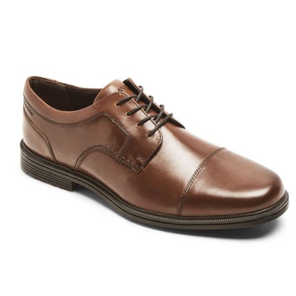 ROCKPORT MEN'S TAYLOR WATERPROOF CAP TOE OXFORD-TAN