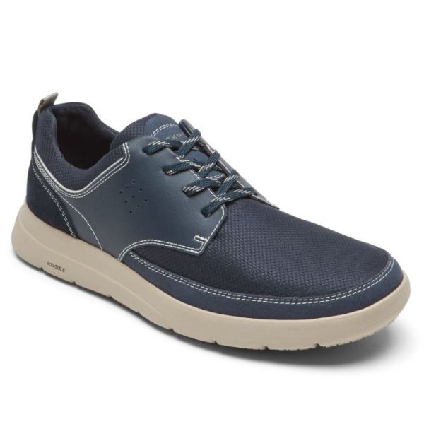 ROCKPORT MEN'S TRUFLEX CAYDEN PLAIN TOE SNEAKER-NEW DRESS BLUES LEATHER