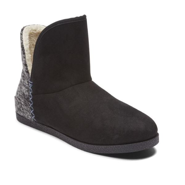 ROCKPORT WOMEN'S TRUTECH VEDA SLIPPER BOOT-BLACK GREY