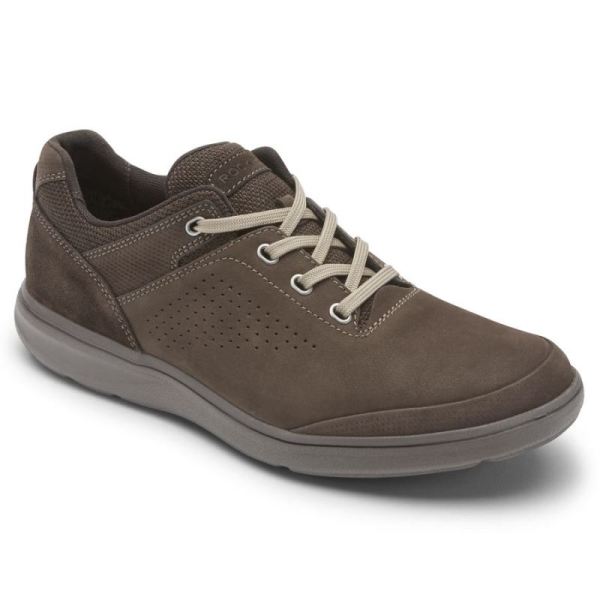 ROCKPORT MEN'S ZADEN OXFORD SNEAKER-JAVA EMBOSSED NUBUCK SUEDE