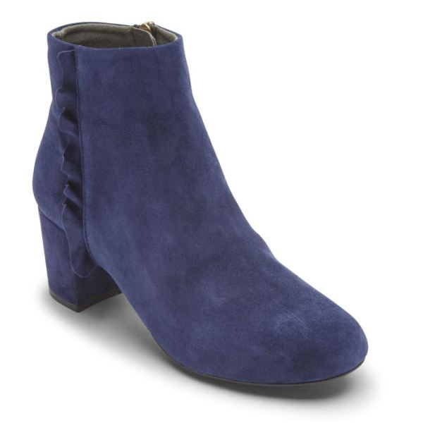 ROCKPORT WOMEN'S TOTAL MOTION OAKLEE RUFFLE BOOT-BLUE - Click Image to Close