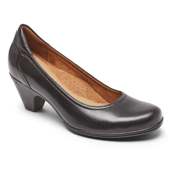 ROCKPORT WOMEN'S COBB HILL ADALINE HEEL-BLACK LEATHER - Click Image to Close