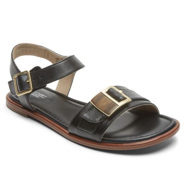 ROCKPORT WOMEN'S TOTAL MOTION ZADIE BUCKLE SANDAL-BLACK