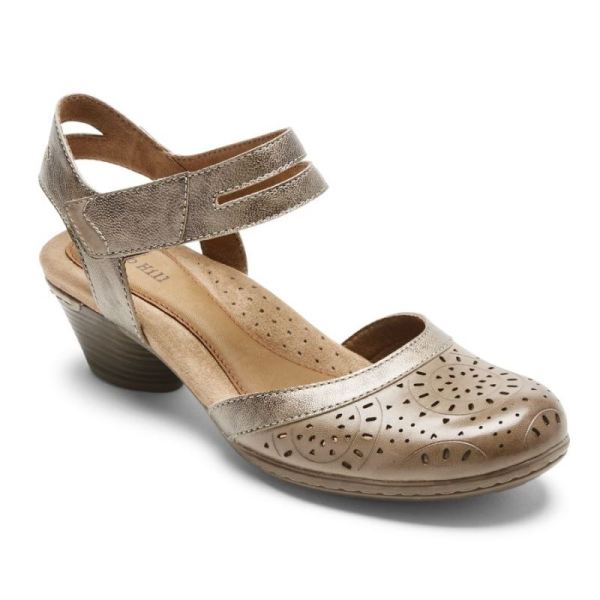 ROCKPORT WOMEN'S COBB HILL LAUREL PERFORATED MARY JANE-TAUPE - Click Image to Close