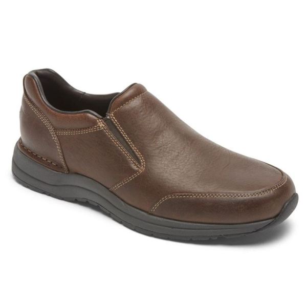 ROCKPORT MEN'S EDGE HILL 2 DOUBLE GORE SLIP-ON-LIGHT BROWN