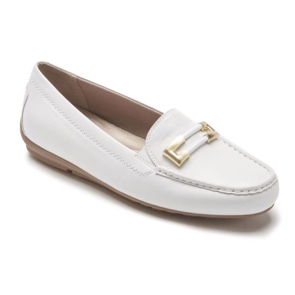 ROCKPORT WOMEN'S TOTAL MOTION DRIVER ORNAMENT LOAFER-WHITE - Click Image to Close