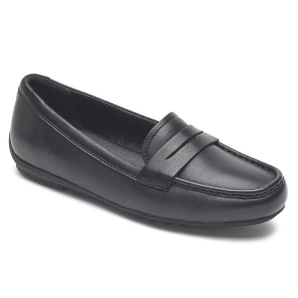 ROCKPORT WOMEN'S TOTAL MOTION DRIVER PENNY LOAFER-BLACK - Click Image to Close