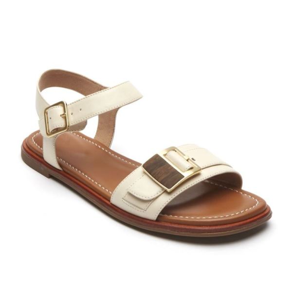 ROCKPORT WOMEN'S TOTAL MOTION ZADIE BUCKLE SANDAL-VANILLA