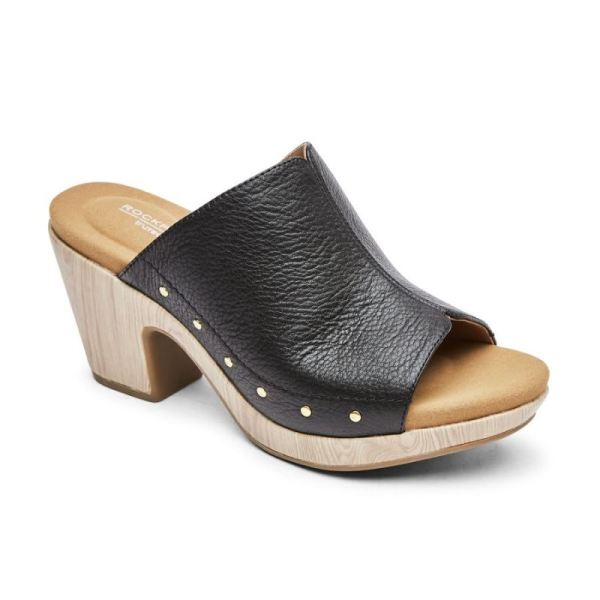 ROCKPORT WOMEN'S VIVIANNE SLIDE SANDAL-BLACK STUDDED - Click Image to Close