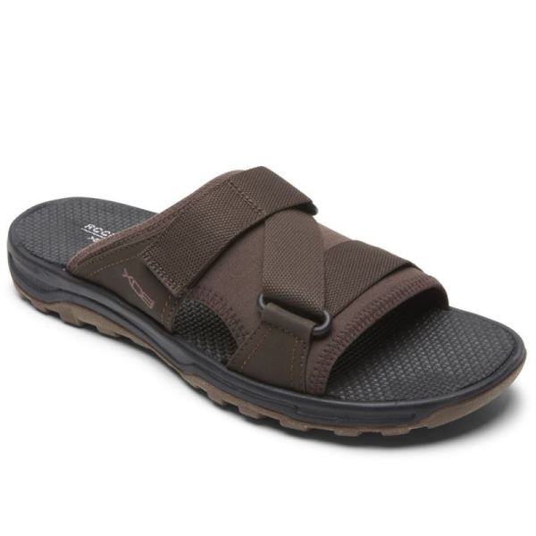 ROCKPORT MEN'S XCS TRAIL TECHNIQUE VELCRO SLIDE-BROWN - Click Image to Close