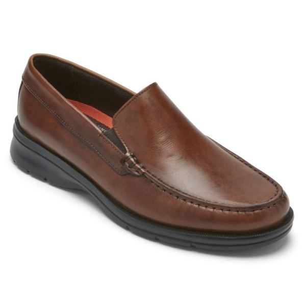 ROCKPORT MEN'S PALMER VENETIAN LOAFER-COGNAC ANTIQUE