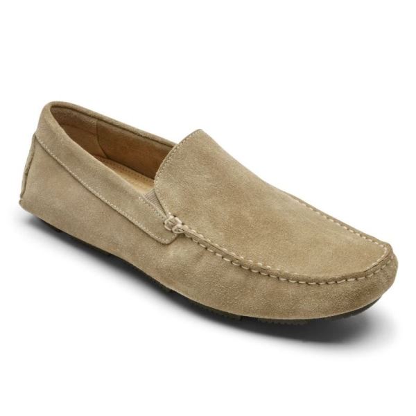 ROCKPORT MEN'S RHYDER VENETIAN LOAFER-TAUPE SUEDE - Click Image to Close