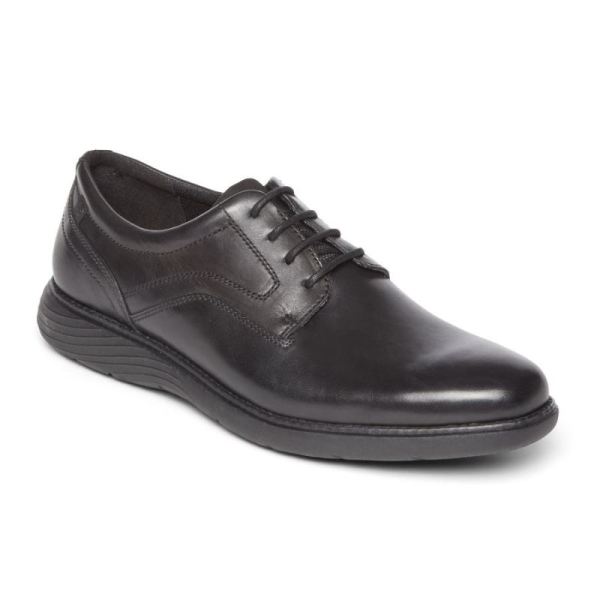 ROCKPORT MEN'S GARETT PLAIN TOE OXFORD-BLACK III - Click Image to Close