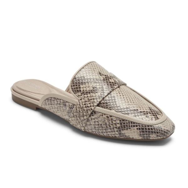 ROCKPORT WOMEN'S TOTAL MOTION LAYLANI SLIDE LOAFER-TAUPE SNAKESKIN - Click Image to Close