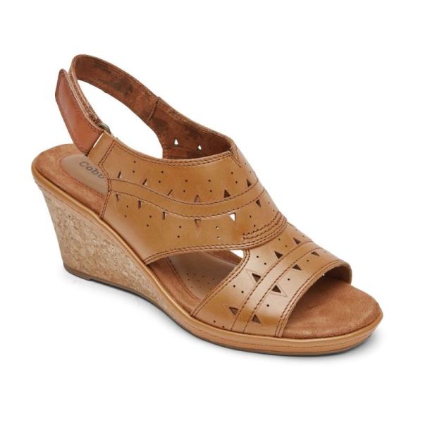 ROCKPORT WOMEN'S COBB HILL JANNA PERFORATED SLINGBACK-TAN