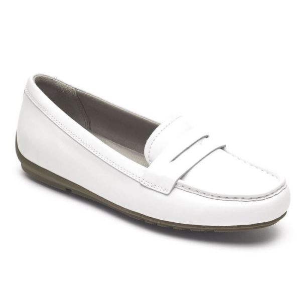 ROCKPORT WOMEN'S TOTAL MOTION DRIVER PENNY LOAFER-WHITE - Click Image to Close