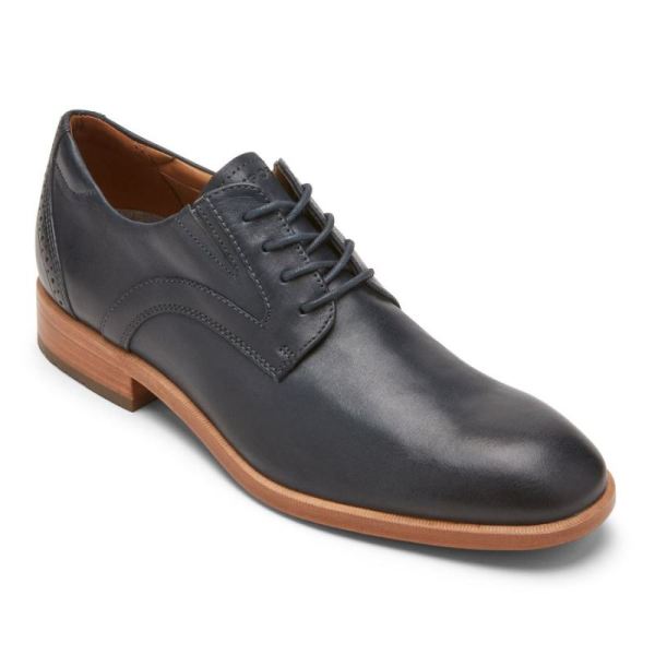 ROCKPORT MEN'S TOTAL MOTION OFFICE PLAIN TOE OXFORD-NEW DRESS BLUES