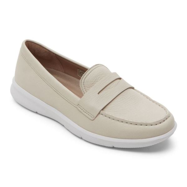 ROCKPORT WOMEN'S AYVA WASHABLE PENNY LOAFER-VANILLA - Click Image to Close