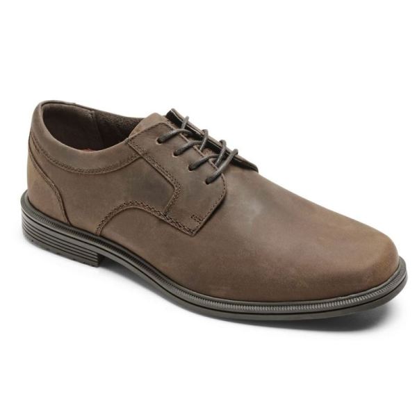 ROCKPORT MEN'S TAYLOR PLAIN TOE OXFORD-WATERPROOF-TAN CH