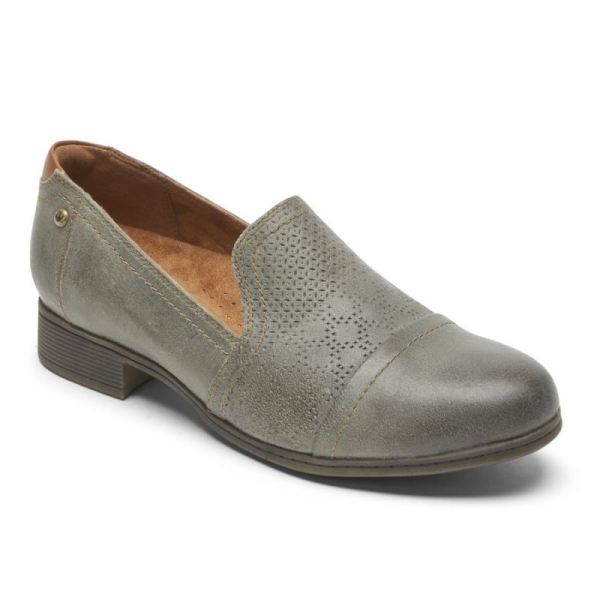 ROCKPORT WOMEN'S COBB HILL CROSBIE SLIP-ON-GREY GREEN - Click Image to Close