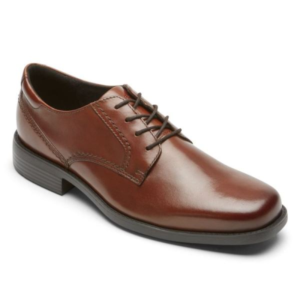 ROCKPORT MEN'S GREYSON PLAIN TOE OXFORD-TAN - Click Image to Close