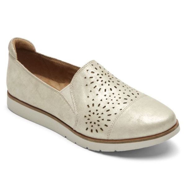 ROCKPORT WOMEN'S COBB HILL LACI TWIN-GORE SLIP-ON-METALLIC LEATHER