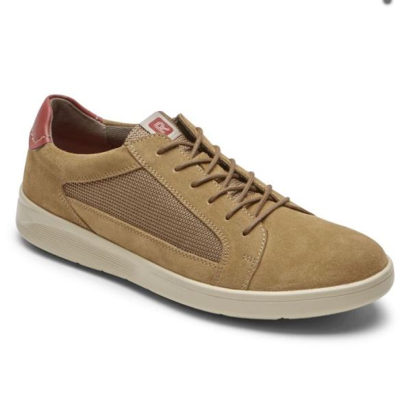 ROCKPORT MEN'S CALDWELL CUPSOLE SNEAKER-BEIGE SUEDE/VICUNA MESH