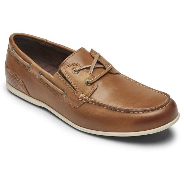 ROCKPORT MEN'S MALCOM CAMP BOAT SHOE-GINGER