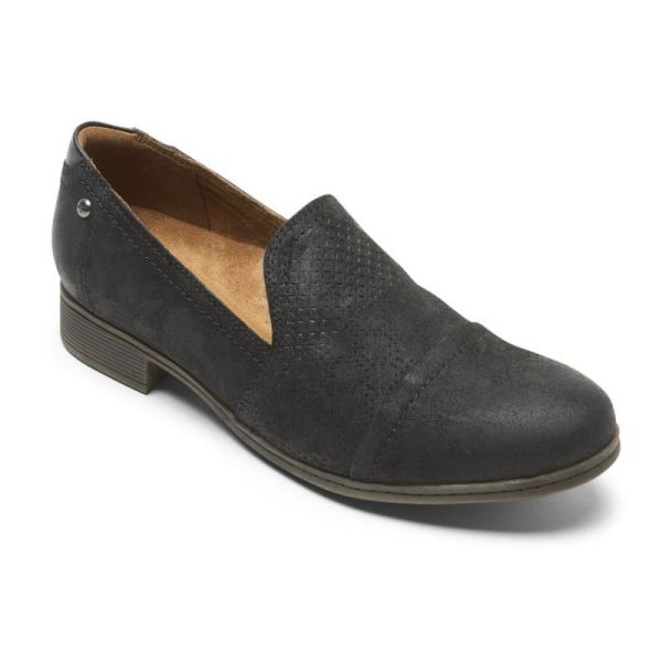 ROCKPORT WOMEN'S COBB HILL CROSBIE SLIP-ON-BLACK