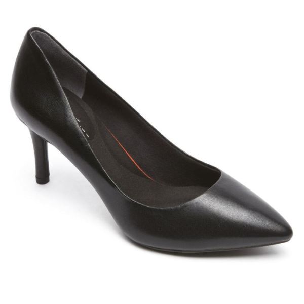 ROCKPORT WOMEN'S TOTAL MOTION 75MM POINTED TOE HEEL-BLACK LEATHER - Click Image to Close