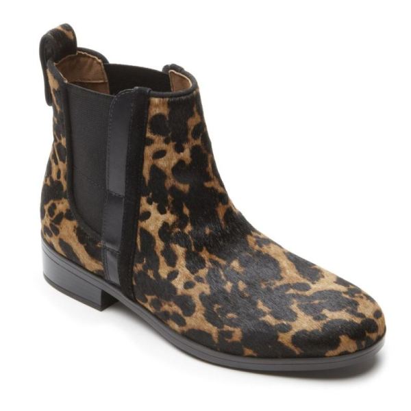 ROCKPORT WOMEN'S LARKYN CHELSEA BOOT-LEOPARD HAIR