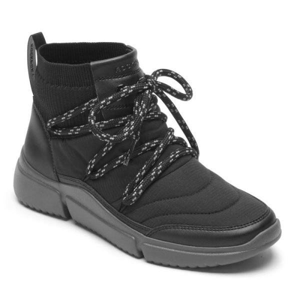 ROCKPORT WOMEN'S R-EVOLUTION WASHABLE QUILTED BOOTIE-BLACK