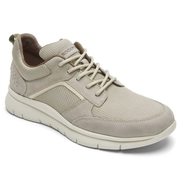 ROCKPORT MEN'S PRIMETIME CASUAL MUDGUARD SNEAKER-STONE MESH/LEA