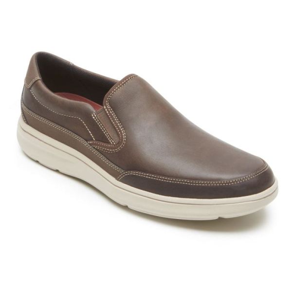 ROCKPORT MEN'S BECKWITH SLIP-ON-BROWN LEATHER - Click Image to Close