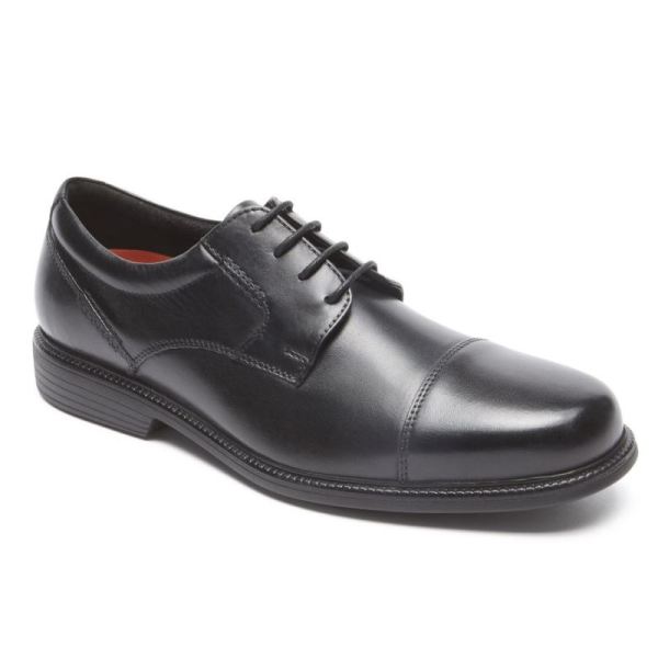 ROCKPORT MEN'S CHARLES ROAD CAP TOE OXFORD-BLACK - Click Image to Close