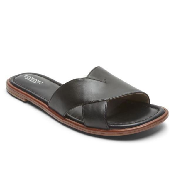 ROCKPORT WOMEN'S TOTAL MOTION ZADIE SLIDE SANDAL-BLACK