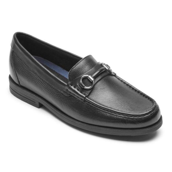 ROCKPORT MEN'S PRESTON BIT LOAFER-TUMBLED BLACK - Click Image to Close