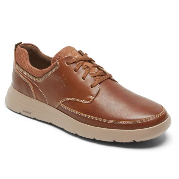 ROCKPORT MEN'S TRUFLEX CAYDEN PLAIN TOE SNEAKER-WOOD LEATHER