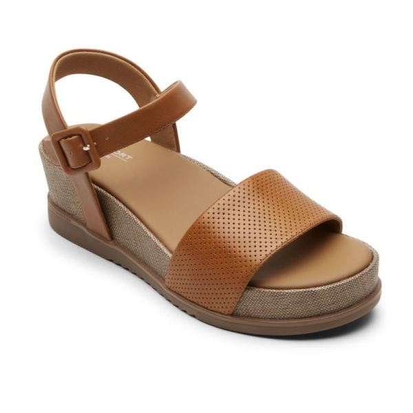 ROCKPORT WOMEN'S DELANIE SANDAL-HONEY